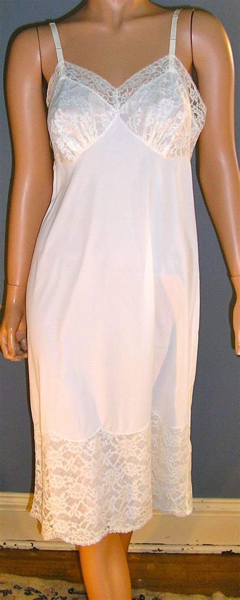 vanity fair slip dress|size 44 nylon full slips.